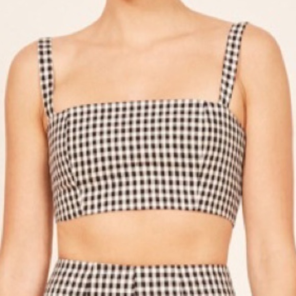 Reformation Checked Crop Tank